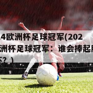 2024欧洲杯足球冠军(2024欧洲杯足球冠军：谁会捧起胜利之杯？)